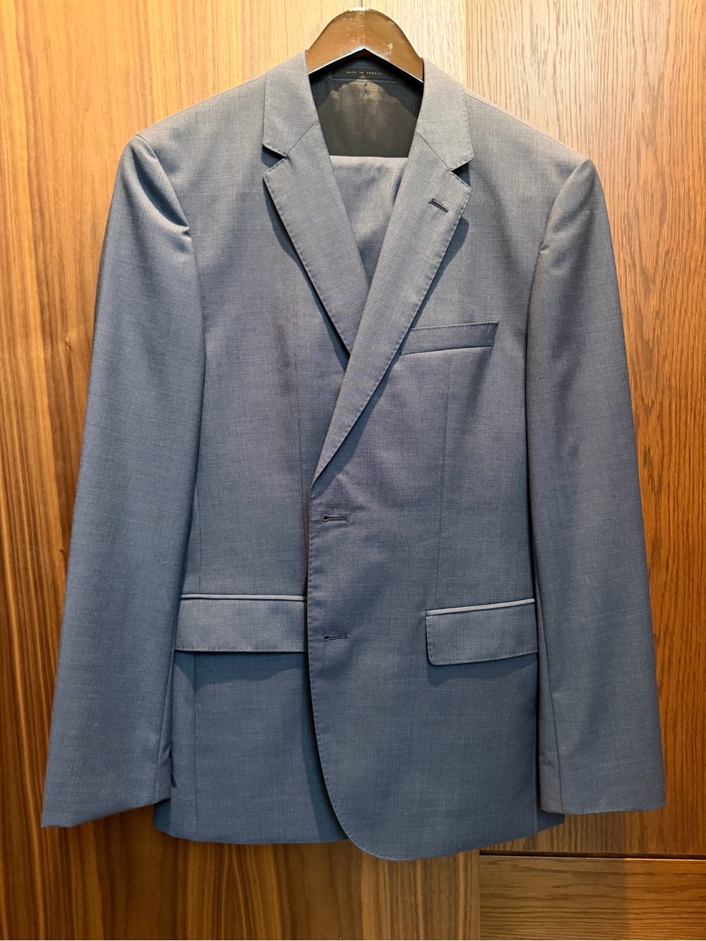 Hugo Boss Slate Blue Single-Breasted Suit Jacket